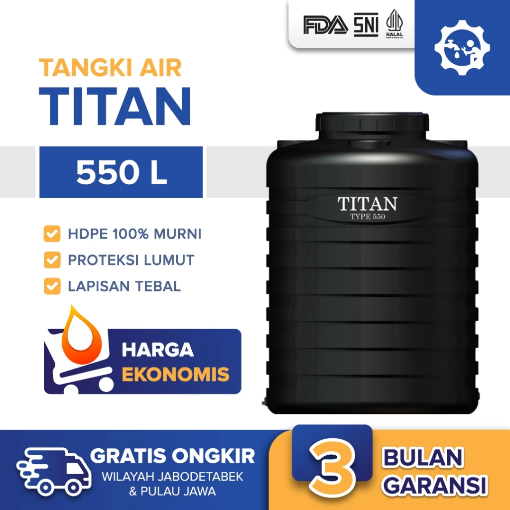 Tangki Toren Tandon Air Titan Blow 550 Liter
