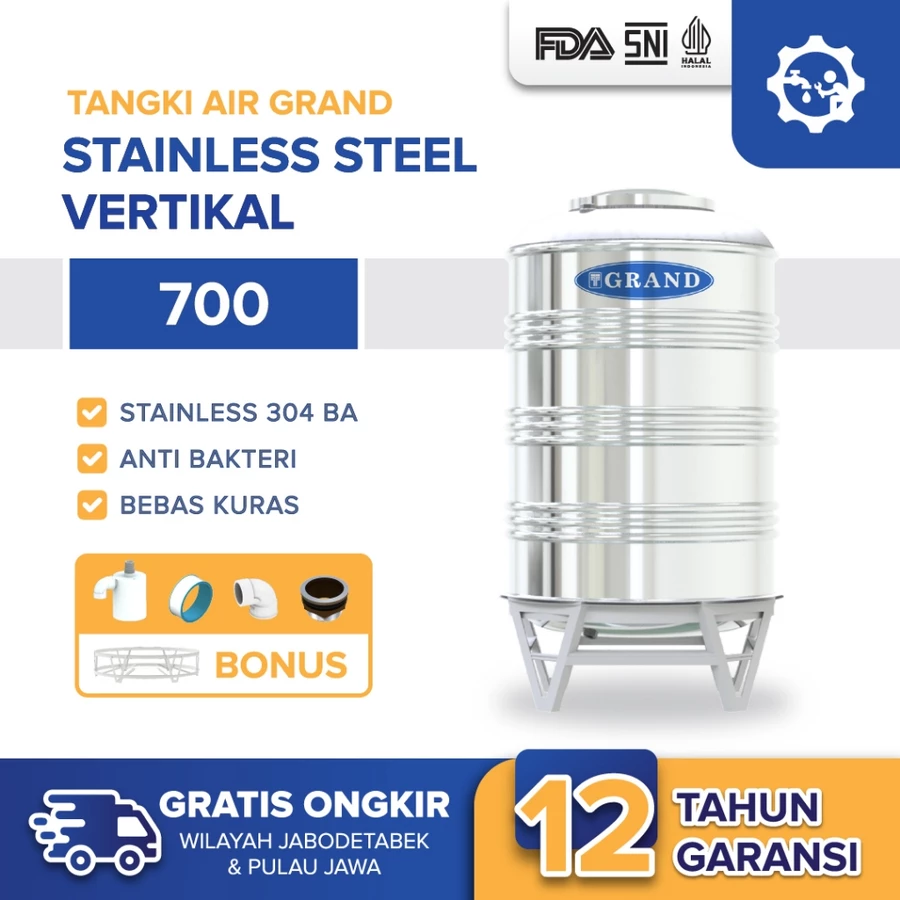 Tangki Tandon Toren Air Stainless Steel Grand TSV 700